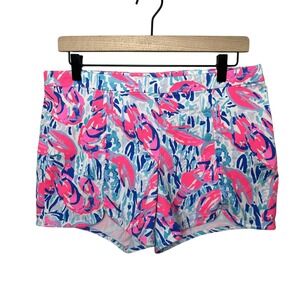 Lilly Pulitzer Ladies Hazelle Stretch Shorts Cosmic Coral‎ Pink Blue Size 6